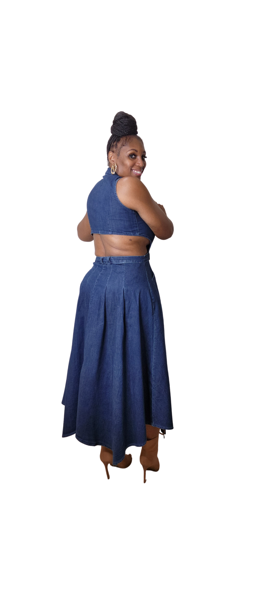 Daisy Cut Out Dress (model is wearing a large)