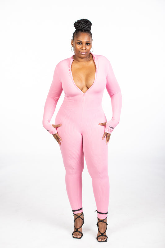 Jollie Jumpsuit -Pink (model is wearing a medium)