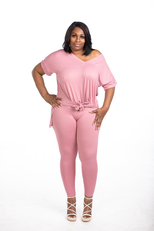 Monroe Legging Set -Light Rose (model is wearing a medium)