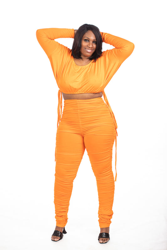 Tory Set - Orange (model is wearing a medium)