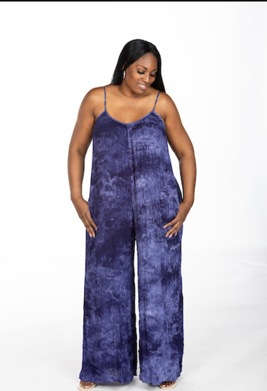 Janet Jumpsuit - Blue (model is wearing a small)