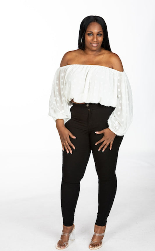 Ashley Top - White (model is wearing a medium)